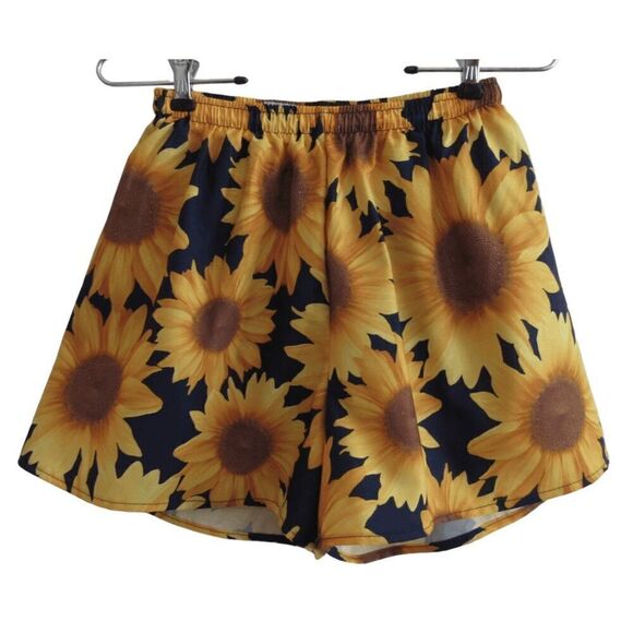 Vintage Soark‎ USA Sunflower Running Shorts Sz M - Picture 1 of 4